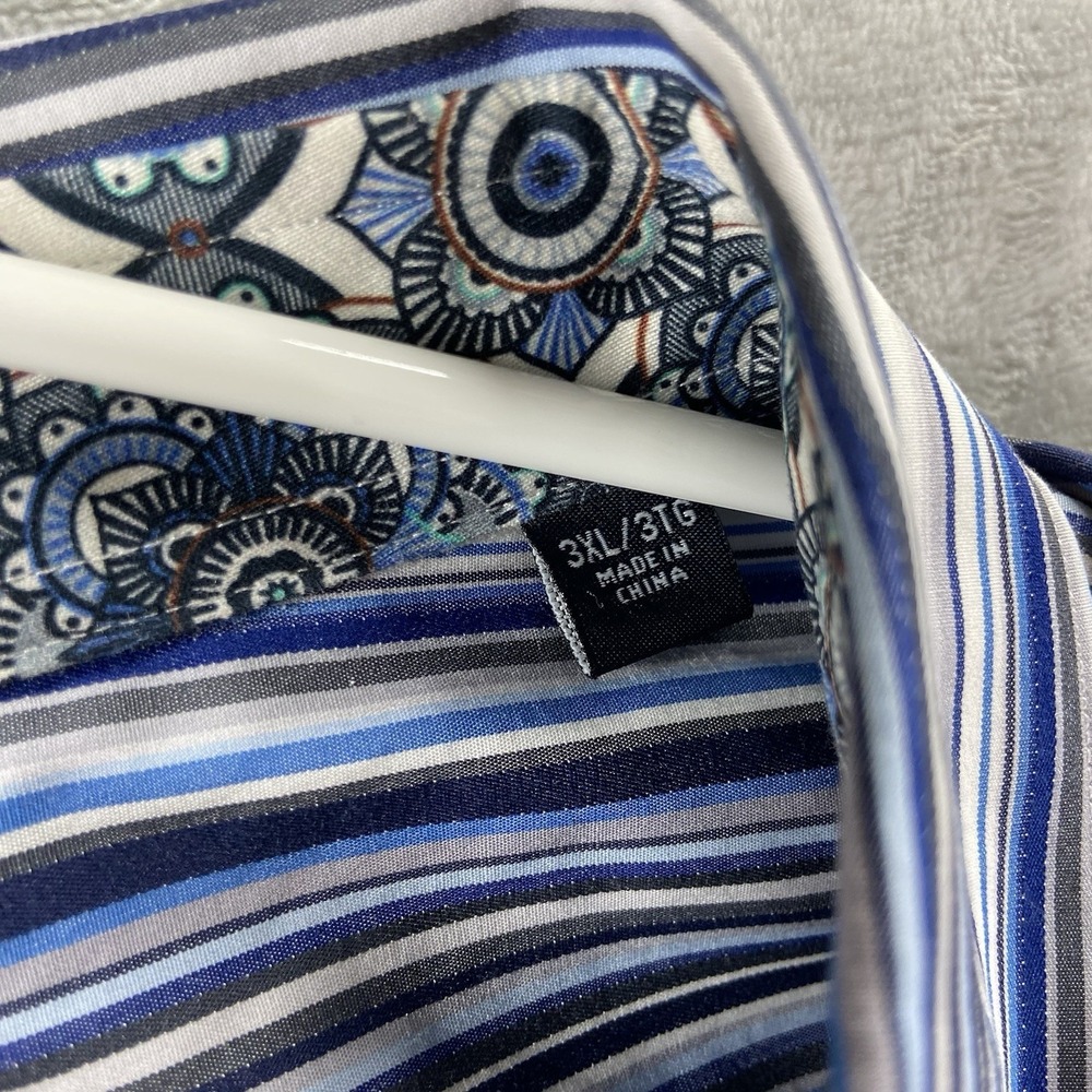 Robert Graham Shirt men's 3XL Button Up Striped Long Sleeve Designer Blue Casual - Picture 5 of 13
